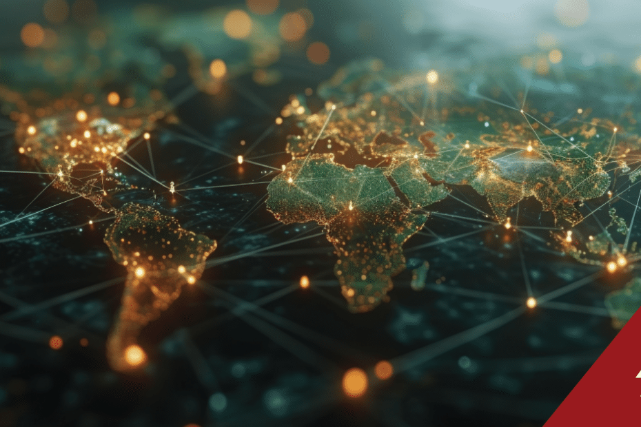 image of the world with countries connected