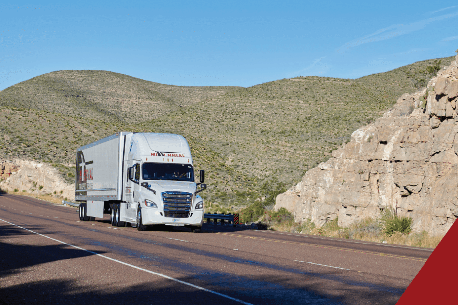 picture of commercial truck on the road