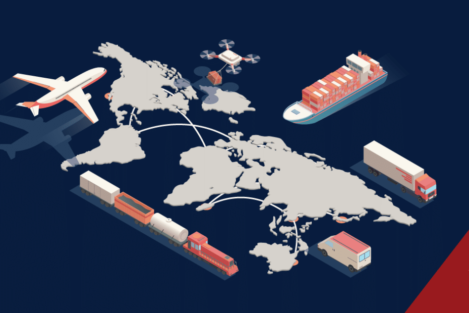 multi mode illustration of global supply chain